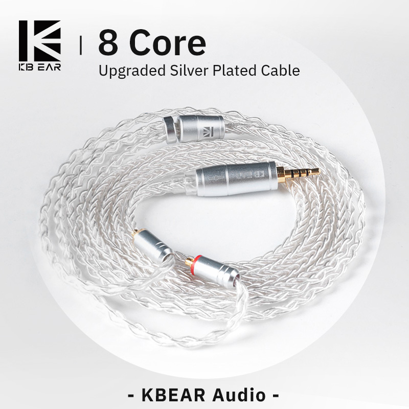 In Ear Monitor Iem - KBEAR 8 コアアップグレードシルバー有線イヤホンケーブル 2PIN/MMCX/QDC ゲーミングヘッドフォンイヤフォンヘッドセット KBEAR