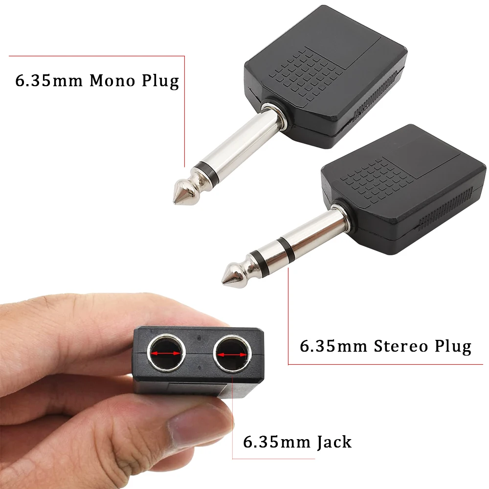 2 個 1/4 インチ TS モノラル TRS ステレオオー - Earphone Splitter Jack のレビューと価格